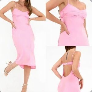 Rumored Monroe Midi Dress bonbon pink
